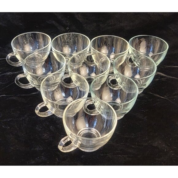 Vintage Anchor Hocking Clear Glass Punch Cups, Set of 10 - Picture 1 of 8